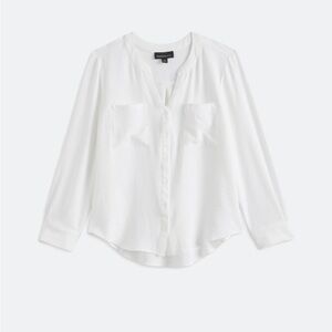 Elegant White V-Neck Blouse